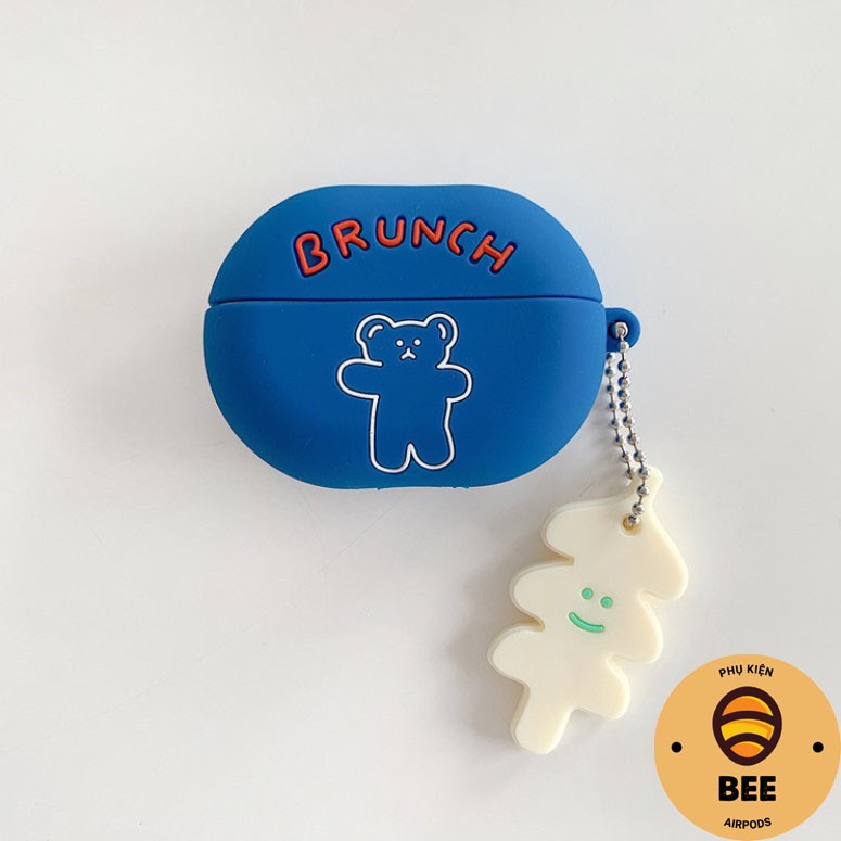 Case Airpod 1 2 Pro Đựng Tai Nghe Airpod 1 2 Pro Gấu Bear Brunch Brother Chất Liệu Silicon Dẻo - BEE SHOP