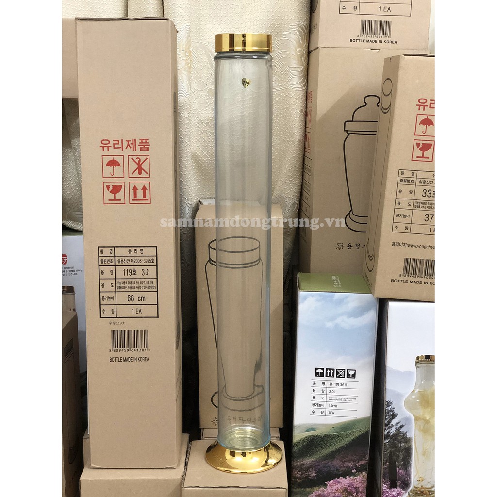 Bình trụ ngâm rượu 3 lít Hàn Quốc
