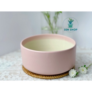 Chậu men trồng cây ( trụ thấp màu pastel)