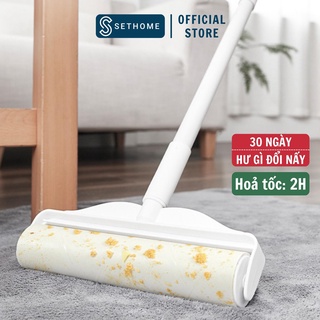 Cây lăn bụi cán dài SETHOME làm sạch ga gối quần áo rèm cửa sàn nhà ghế sofa lông chó mèo bụi mịn