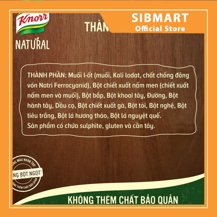 [ MÓN NGON MỖI NGÀY ] Bột nêm tự nhiên vị gà Knorr Natural gói 330g - Sinmart Official Store - SX0078