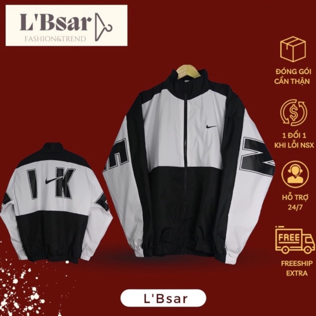 Áo Khoác Jacket Nike Swoosh Vintage To Nam Nữ Vải Dù 2 Lớp Cao Cấp LBsar - Hàng mới về