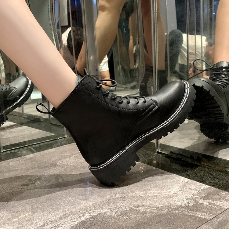 Order 12-15 ngày HÀNG LOẠI 1 - BOOTS - BỐT DA CAO CỔ BUỘC DÂY ĐẾ BẰNG RĂNG CƯA | BigBuy360 - bigbuy360.vn