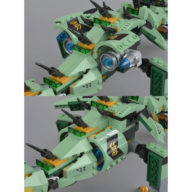 Bộ Sưu Tập 544 Khối Xếp Hình Lego Ninjago Green Ninja Mech Dragon