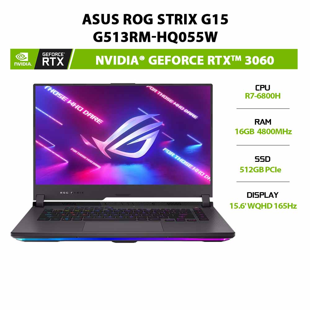 Laptop ASUS ROG Strix G15 (G513RM-HQ055W) R7-6800H|GeForce®RTX™ 3060 6GB