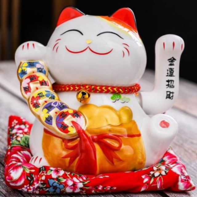 Mèo thần tài. Tay vẫy. Cao 16cm