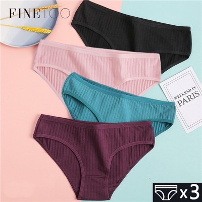 Set 3 Quần Lót Cotton Màu Sắc Đơn Giản Cho Nữ