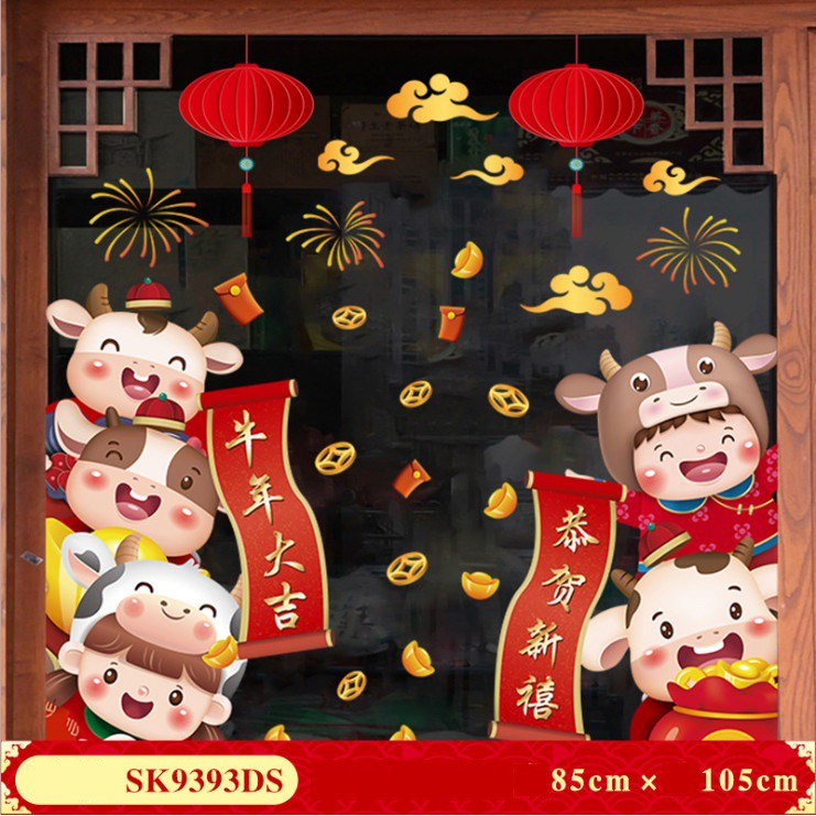 Decal Happy new years - chúc mừng năm mới trang trí nhà cửa AmyShop