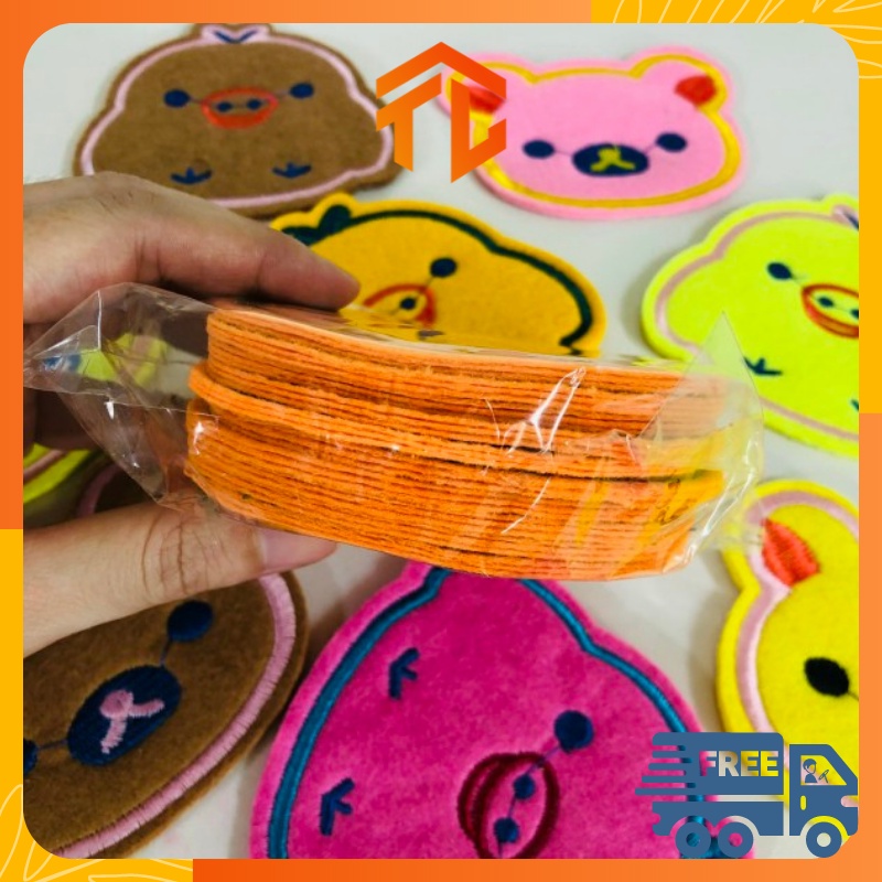 Lót ly bằng vải hình hoạt họa dễ thương