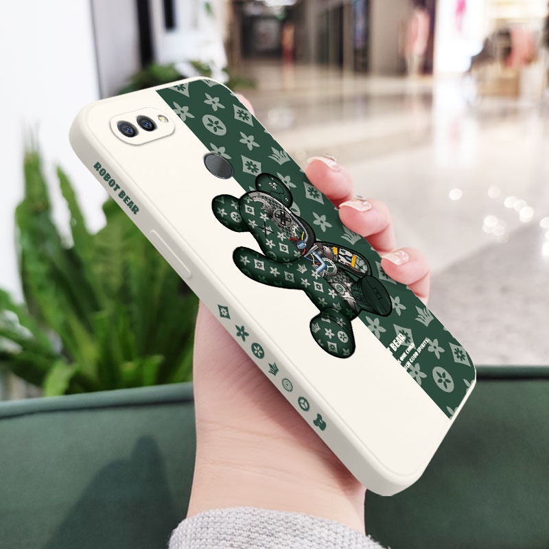 Ốp Điện Thoại Silicon Họa Tiết Chú Gấu Dễ Thương Cho OPPO A12 A12S A5S A7 A15 A15S A16 A31 2020 Reno 5 5G