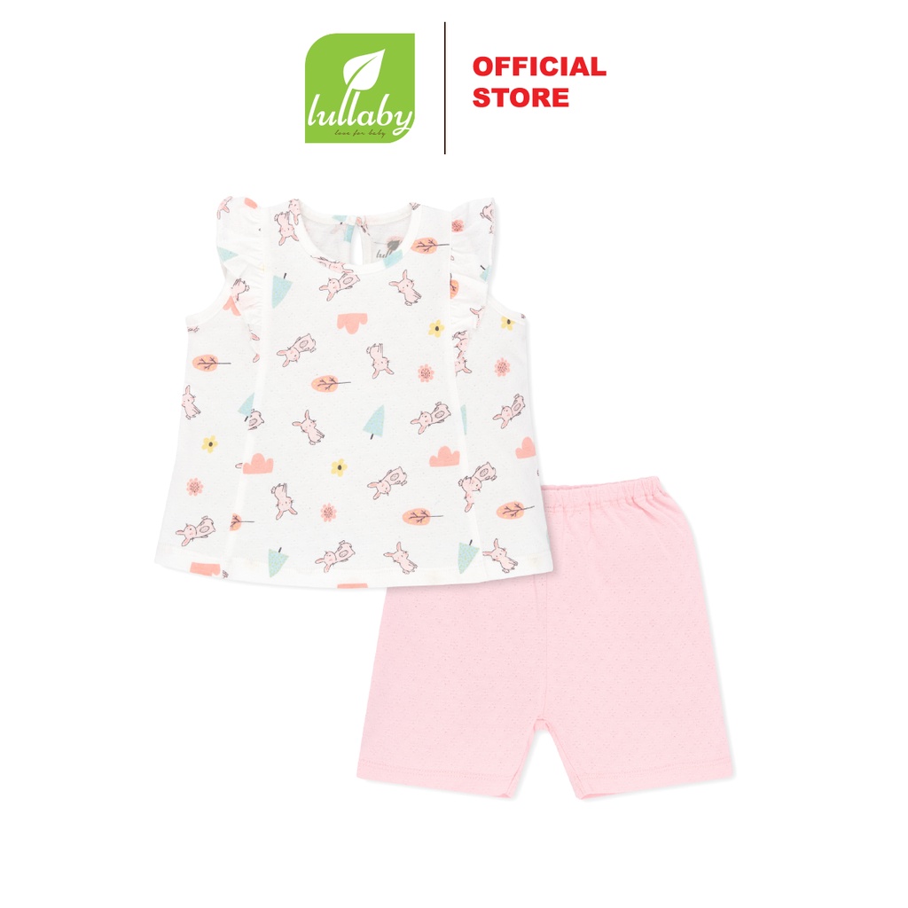 Bộ Quần Áo Chữ A Vải Cotton Lullababy Cho Bé Gái Từ 3 Tháng Đến 4 Tuổi - Cam Baby Shop