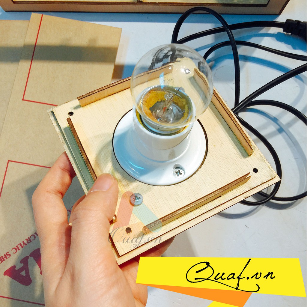 Phôi khung đèn tranh gỗ chữ nhật in ảnh