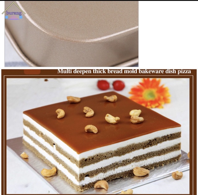 Khay Nướng Bánh Hình Chữ Nhật Chống Dính Màu Vàng 24x18x2