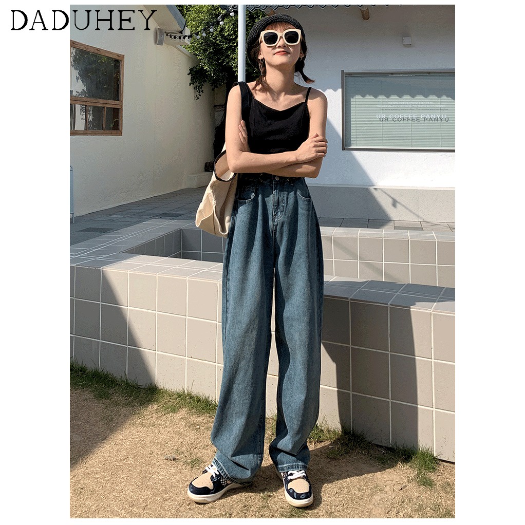 Quần jean ống rộng phong cách năng động cho nữ