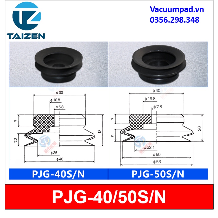 Giác hút chân không, đầu hút khí nén PJG-2~80