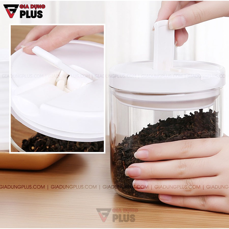 Hộp đựng thực phẩm khô thuỷ tinh borosilicate, có nắp kín &amp; thông minh chính hãng JIANXIA