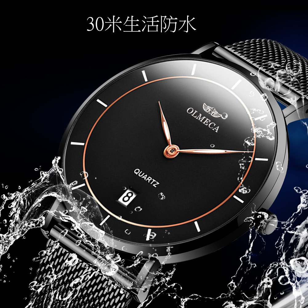 ĐỒNG HỒ NỮ OLMECA JAPAN CÓ LỊCH OL04 DÂY NHUYỄN CAO CẤP MẶT KÍNH SAPPHIRE_HÀNG CHÍNH HÃNG AH448