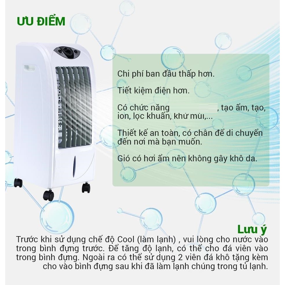 Quạt Hơi Nước Và Làm Lạnh Không Khí Iruka I-85 Tặng 2 Viên Đá Gel Và Bộ Tuýt Sửa Chữa 40 Món Bảo Hành 12 Tháng