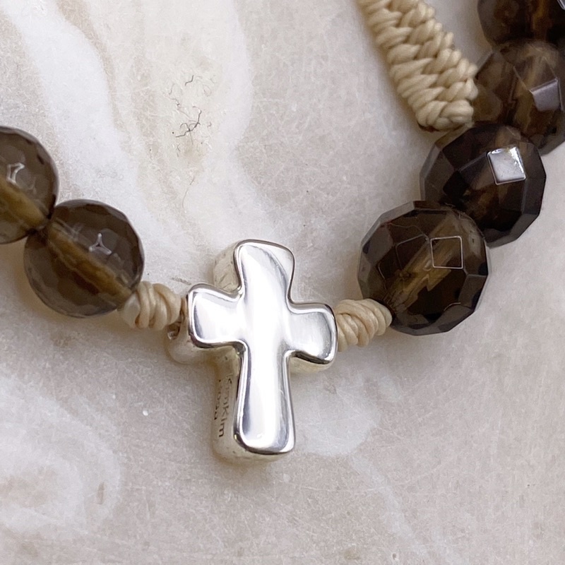 Chuỗi Mân Côi vòng tay đá ngọc trong đeo tay Thánh Giá bạc s925 Đức Mẹ trang sức silver jewelry KimKimRosa