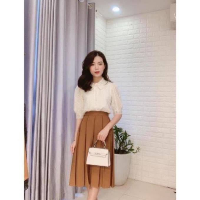 Chân váy công sở dài xếp ly dáng xòe siêu Hot_M450 | BigBuy360 - bigbuy360.vn