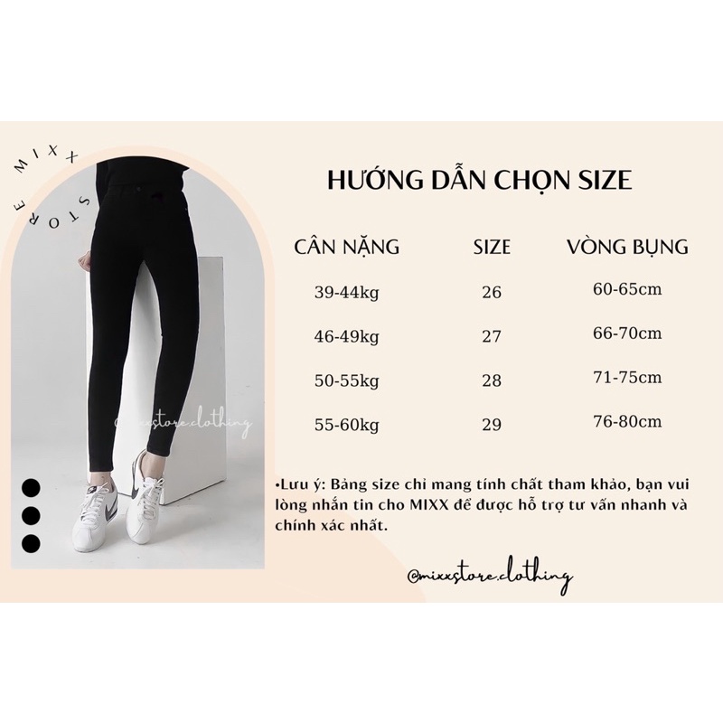 Quần Jean Nữ Skinny Đen Trơn Lưng Cao Lai Cắt chất co giãn thoải mái phong cách năng động thời trang MIXX STORE