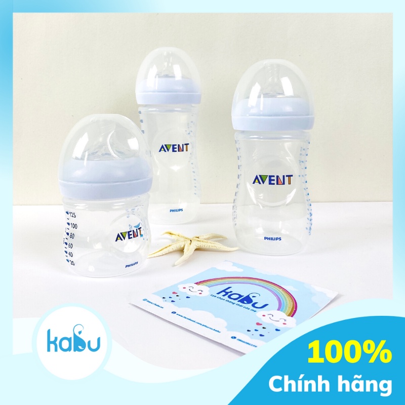KABU - Bình sữa Philip Avent Natural Chống Đầy Hơi, Chống Sặc bằng Nhựa Không BPA - 125ml/260ml/330ml