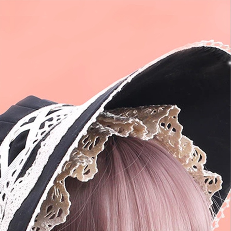 Băng Đô Cài Tóc Phối Ren Và Ruy Băng Phong Cách Lolita Dễ Thương