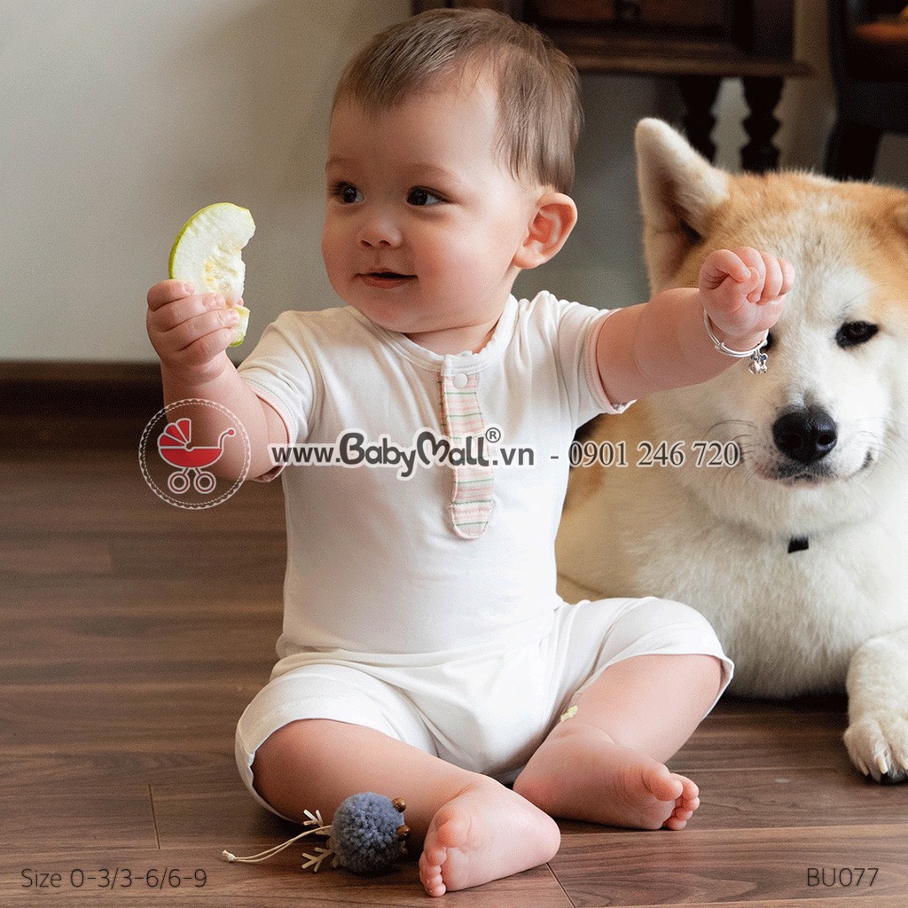 Bubaby Body cộc cài thẳng phối tay BAMBUS BB022.01