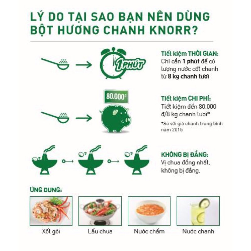 12 gói Bột chanh Knorr Lime Powder ( 1 thùng x 12 gói x 400gr )