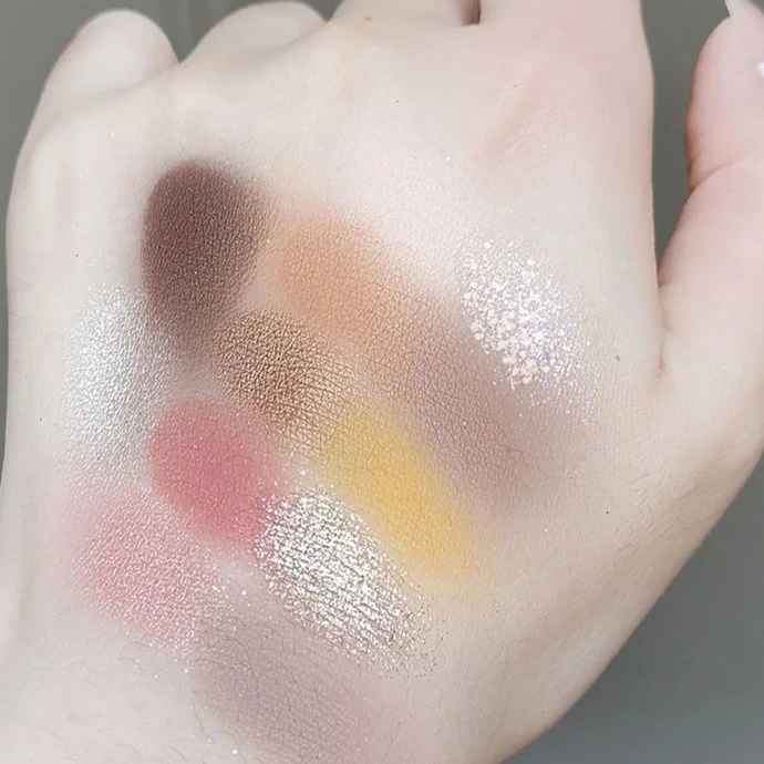 Bảng Phấn Mắt Holographic 12 Màu Lì Và Ánh Nhũ Kết Hợp Trang Điểm Mắt Nổi Bật Thời Trang