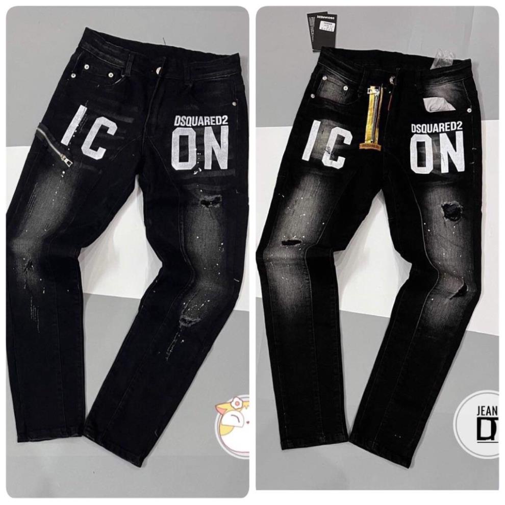 Quần bò DSQ nam - Quần Jean icon ống côn - quần bò rách dsq nam
