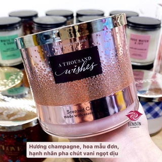 Nến Thơm BBW Bath And Body Works 3 Bấc và 1 Bấc - Bonboncosmetic