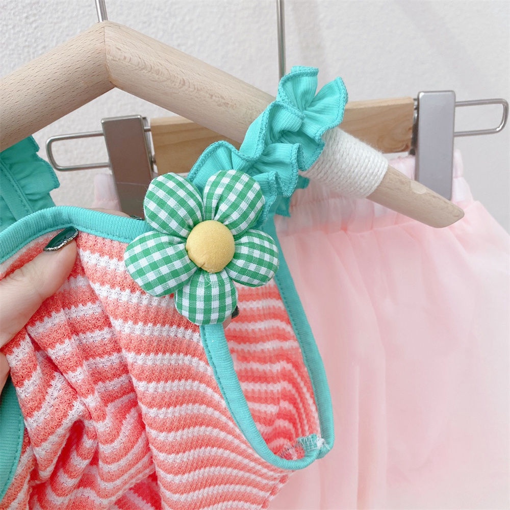 [Babycat] Hàng Có Sẵn Áo Hai Dây Sát Nách Mùa Hè In Hoa Nhỏ Thoải Mái Phong Cách Nhật Hàn Dễ Thương Thời Trang Cho Bé Gái