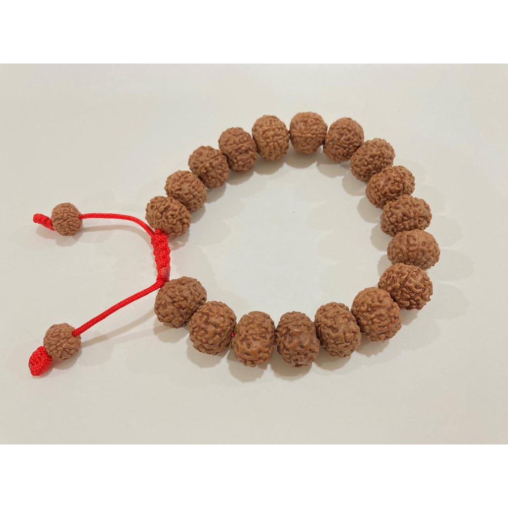 Vòng tay bồ đề Kim Cang 9 cánh 15mm nâu gỗ tự nhiên Nepal - Nepali Handmade Natural Rudraksha Bead of 9 Mukhis Bracelet