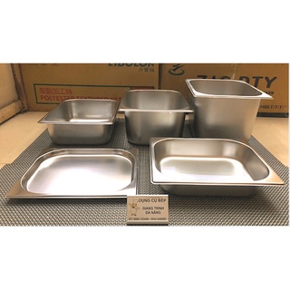 Khay thực phẩm, đựng thạch topping inox GN 1/2 có nắp