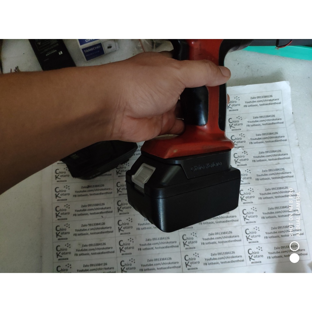 NEW! Đế chuyển pin máy khoan,vit Hilti 9.6V NiCD SF 100-A sang dùng hộp pin cài Makita