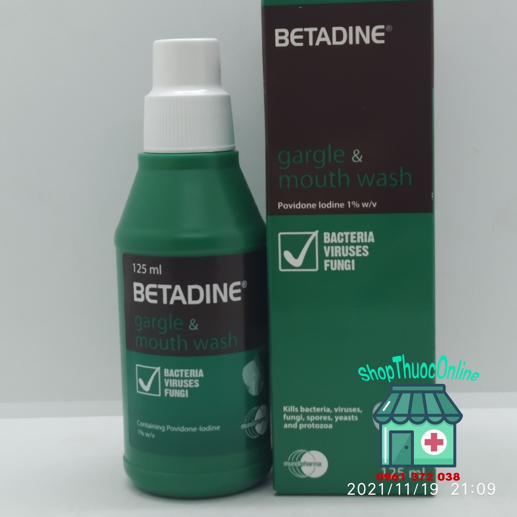 Dung dịch súc miệng họng BETADINE chai 125ml