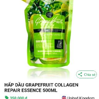 Hấp dầu Grapefruit collagen repair essence 500ml kích thích mọc tóc