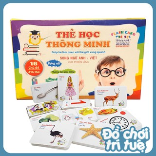 Flash card (416 thẻ) - Bộ thẻ học thông minh song ngữ 16 chủ đề cho bé
