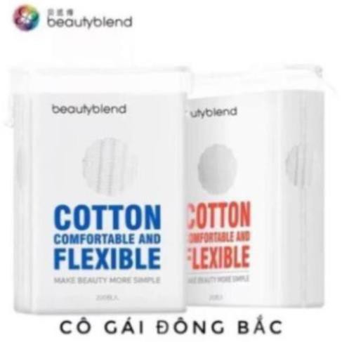 Bông tẩy trang cotton 100% Beauty Blend, bông tẩy trang 3 lớp dai siêu mịn, tiết kiệm ko xơ bông [Túi 200 miếng] - uri1