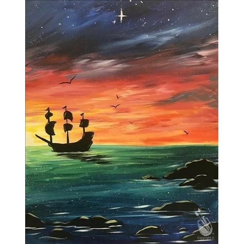 Bộ Tranh Đính Đá 5d Họa Tiết Hoàng Hôn Độc Đáo Kích Thước 30x40cm Diy Dùng Trang Trí Nhà Cửa