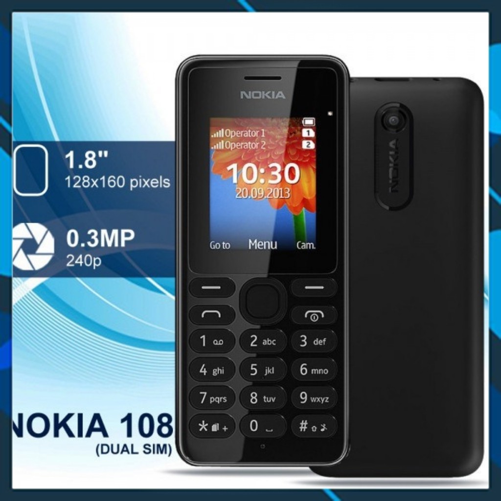 Điện Thoại NOKIA 108 (2 Sim) Hàng Zin - Like New Kèm Pin Sạc