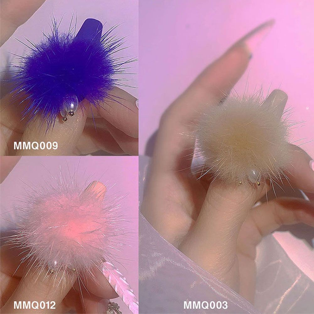 [Hàng mới về] Quả cầu lông xù 3d đính ngọc trai giả trang trí móng tay phong cách thời trang DIY