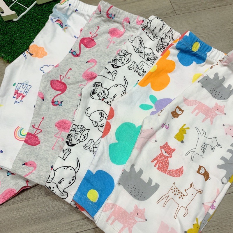 Quần Legging Lửng Bé Gái 💕Xuất Xịn💕 Set 5c thun bozip mềm mịn 10-18kg