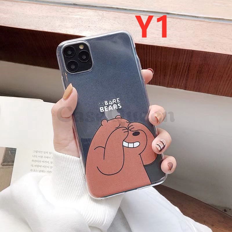 Ốp điện thoại màu trong suốt in hình chú gấu dễ thương dành cho iPhone X XR XS MAX 11 11 Pro Max 6s 6 7 8 Plus