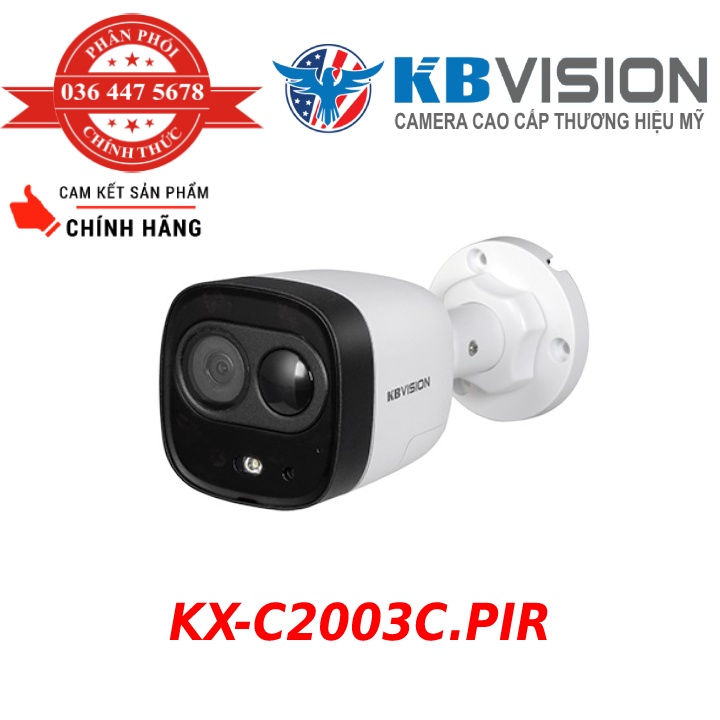 Camera HDCVI hồng ngoại 2.0 Megapixel KBVISION KX-2003C.PIR - HÀNG CHÍNH HÃNG