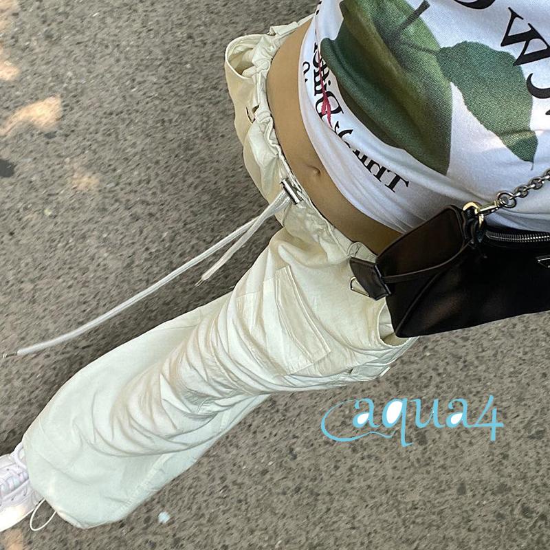 Quần ống rộng Có Túi Và Dây Rút Phong Cách Harajuku Thời Trang Hàn Quốc Cho Nữ ANANA-Y2K