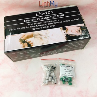 Máy mài móng nail en-101 cầm tay giao màu ngẫu nhiên tặng kèm 25 cục nhám giấy gắn đầu mài