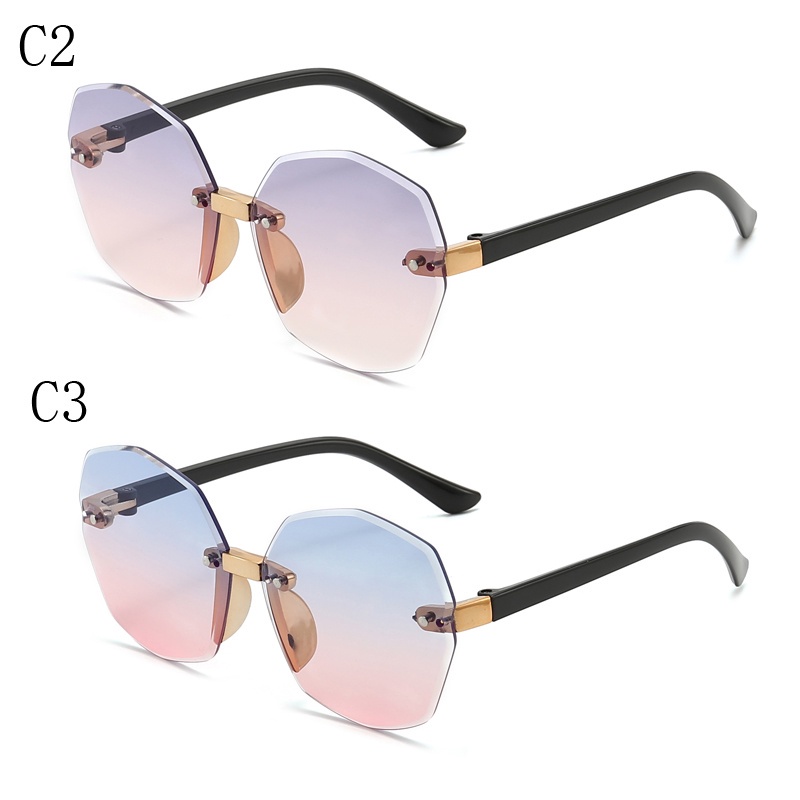 Kính Mát Không Viền Chống Nắng Màu Gradient Thời Trang Cho Bé Trai Và Bé Gái