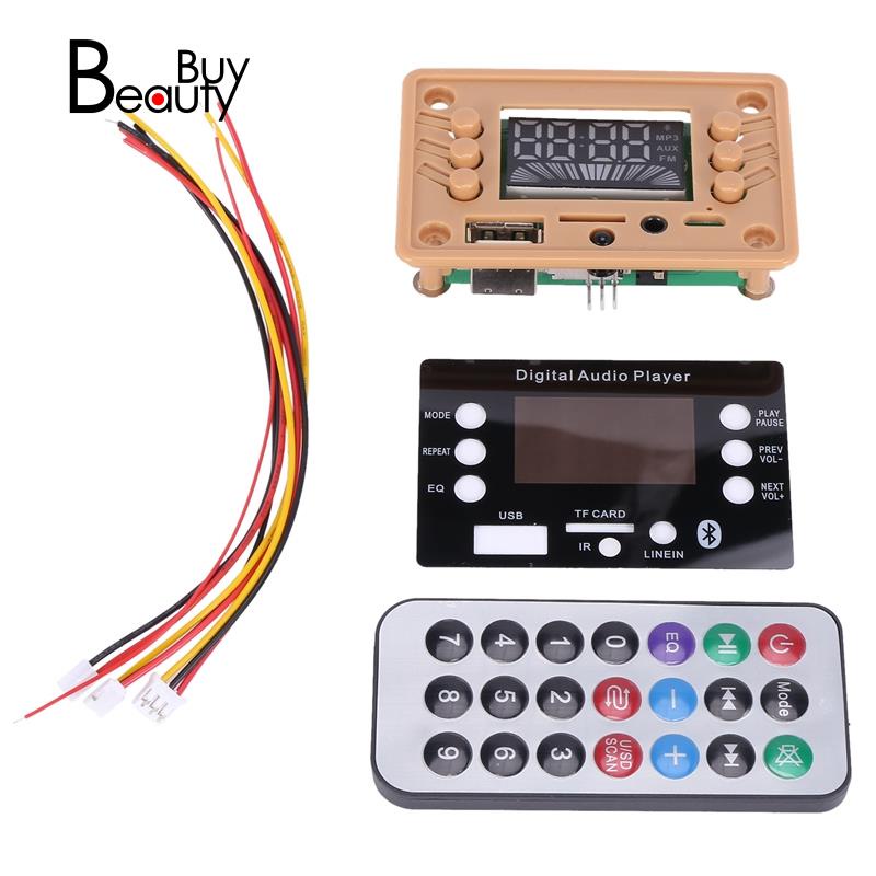 Bluetooth 5.0 MP3 Decoder Board ule with Display 12V Car USB MP3 Player WMA WAV TF Card Slot /USB / FM with Remote Controller